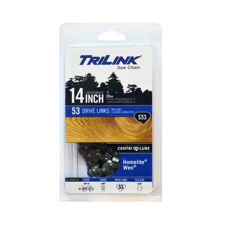 TRILINK Chainsaw Chain 3/8 LP Semi-Chisel .050 53DL for Earthwise M1L-KW-305; CL15053TL2